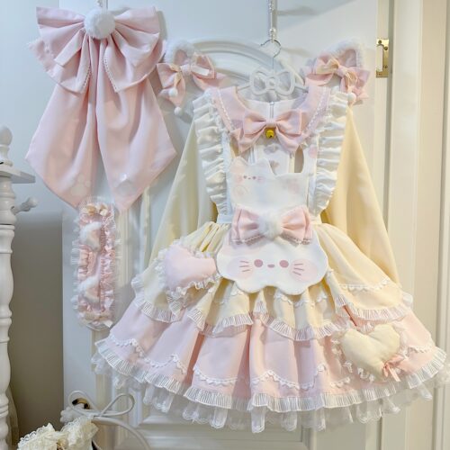 实体店现货|甜茶少女lolita洛丽塔甜美可爱公主裙蓬蓬裙黄粉工厂