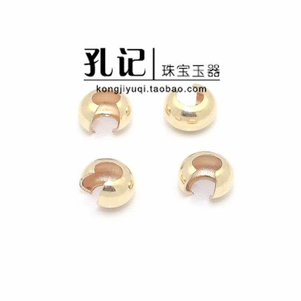 孔记 美国14K包金注金 月牙扣包线扣收尾珠包珠器饰品DIY配件材料