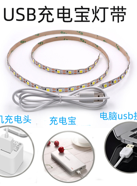 usb电池盒led摆摊灯带5V防水5050夜市地摊服装模型DIY充电宝灯条