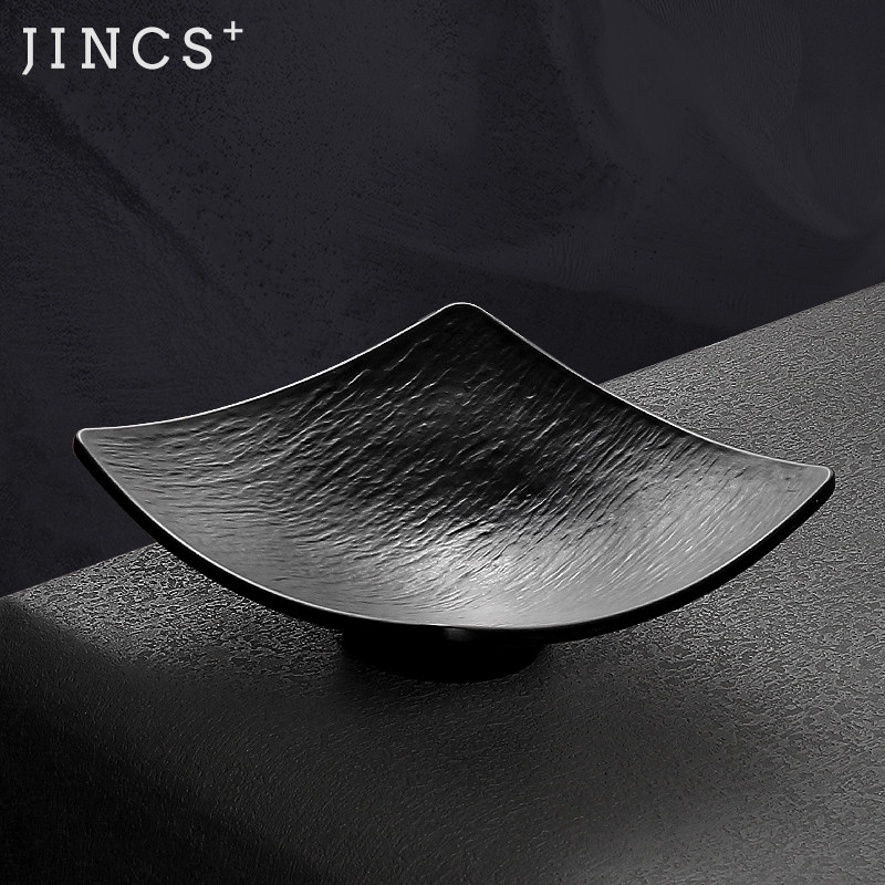 密胺高脚四方盘子商用酒店KTV餐厅水果盘冷菜专用创意凉菜小吃盘