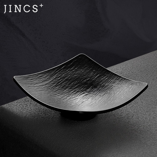 密胺高脚四方盘子商用酒店KTV餐厅水果盘冷菜专用创意凉菜小吃盘