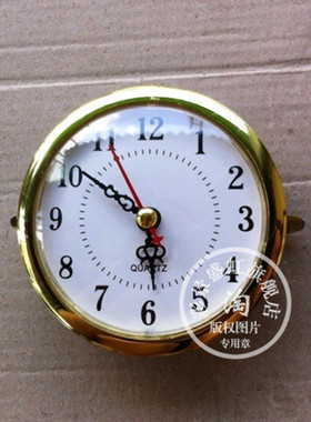 镶嵌钟木艺铁艺水晶树脂钟表头大理石工艺品钟胆台灯表头直径82mm