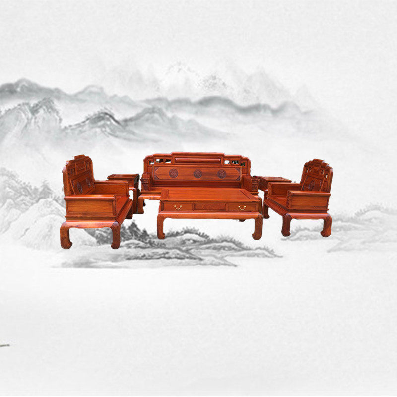 仿古国色天香大果紫檀红木家具