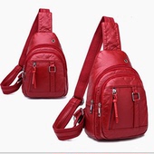 女士胸包单肩包斜挎包潮流休闲小背包时尚 2020新款 韩版 前小包软皮