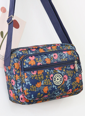 新款单肩包花布包女斜挎包牛津布防水收钱包做生意尼龙包卖货包