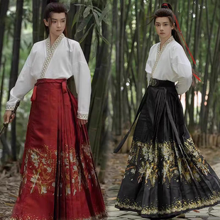 租赁汉服出租借女演出服中国风元旦唐汉明制马面裙冬季齐胸男古装