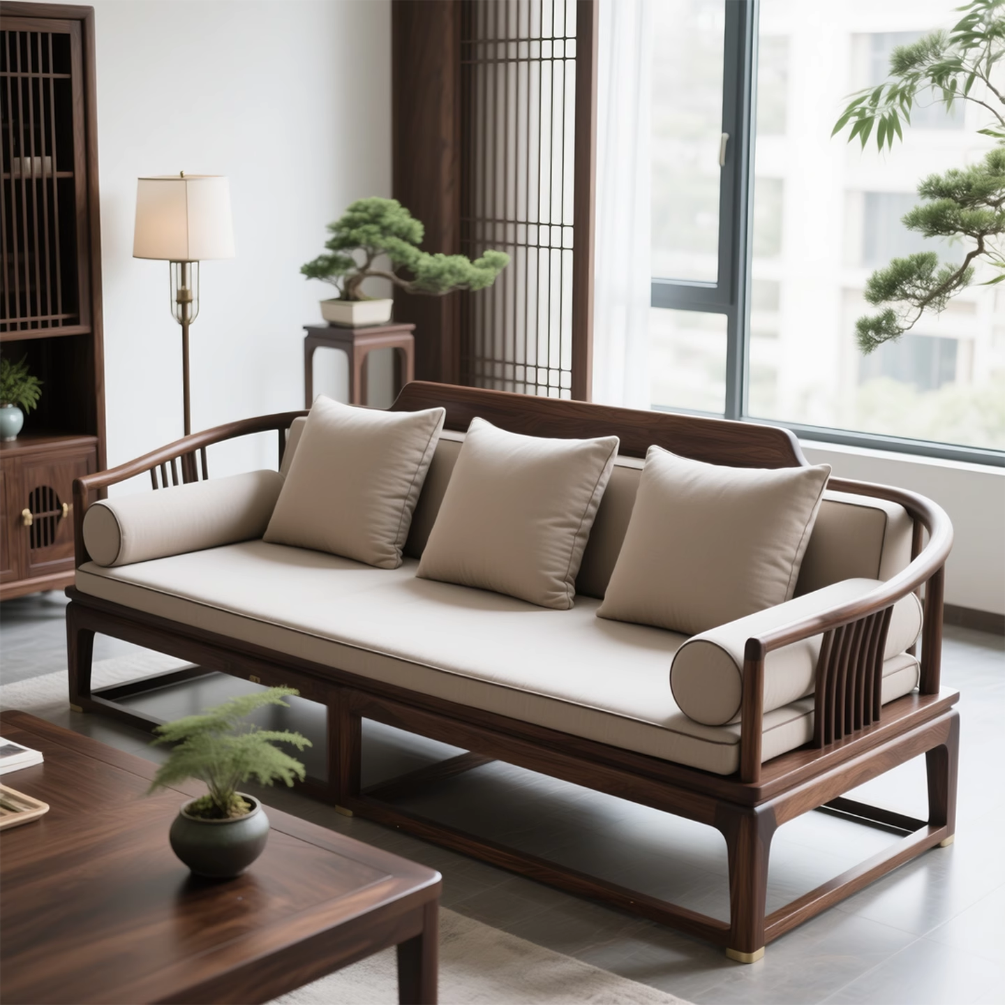 北美黑胡桃木沙发直排别墅