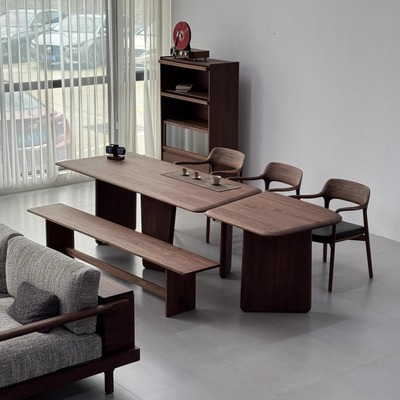 新中式黑胡桃实木客厅茶桌