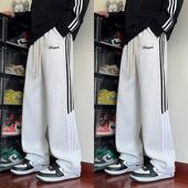 P14K143非常对图仿棉40裤 头长裤 黑色藏蓝色白灰色M到5xL