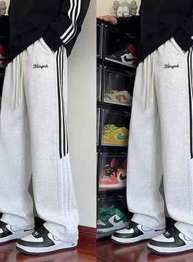 P14K143非常对图仿棉40裤头长裤黑色藏蓝色白灰色M到5xL