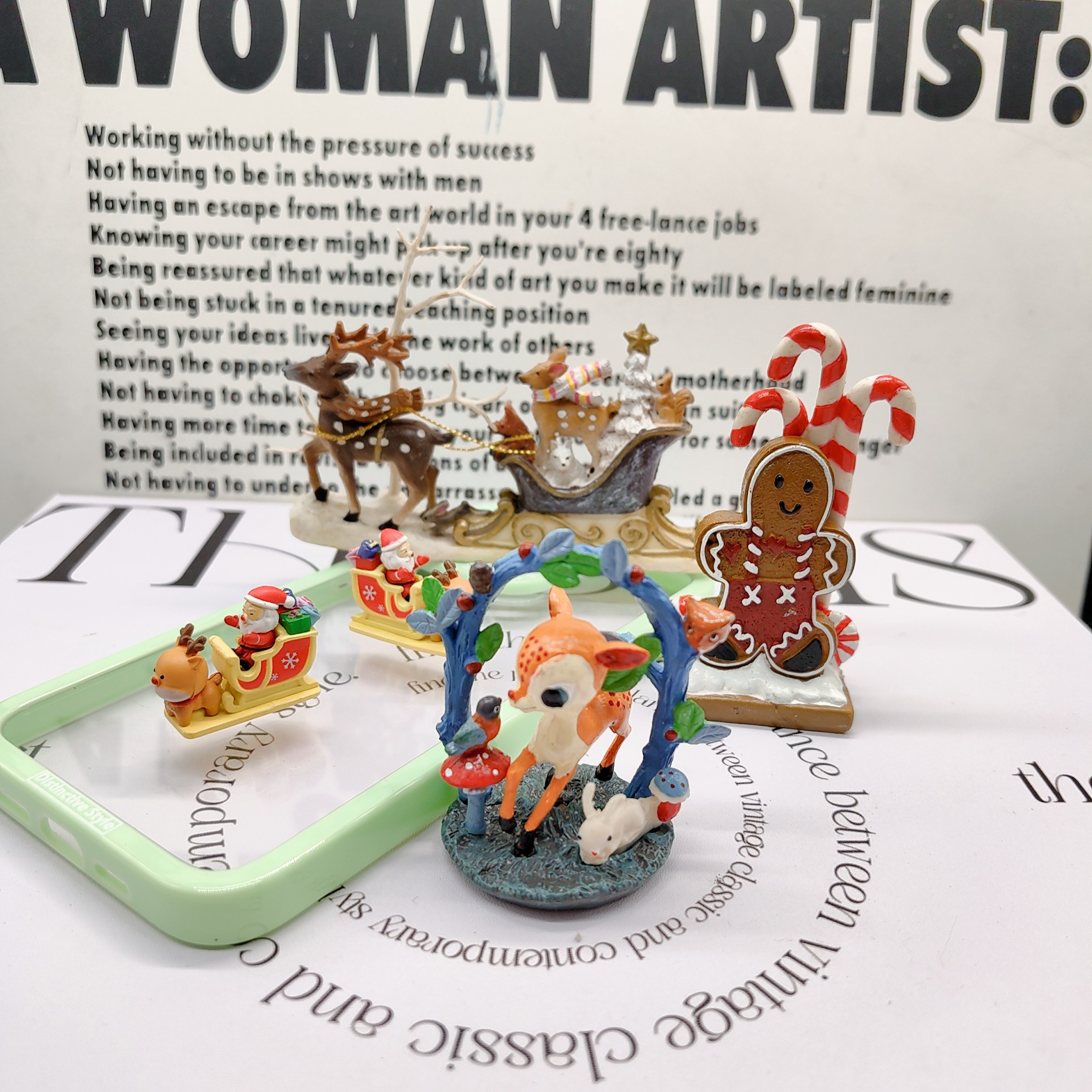 散货 圣诞系列 圣诞老人 姜饼人 小鹿 DIY奶油胶滴胶配件摆件