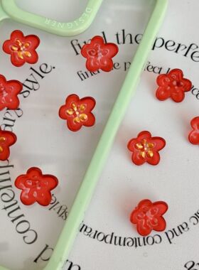 散货F27 透红色古风梅花 花心需要自己涂色哦 diy奶油胶滴胶配件