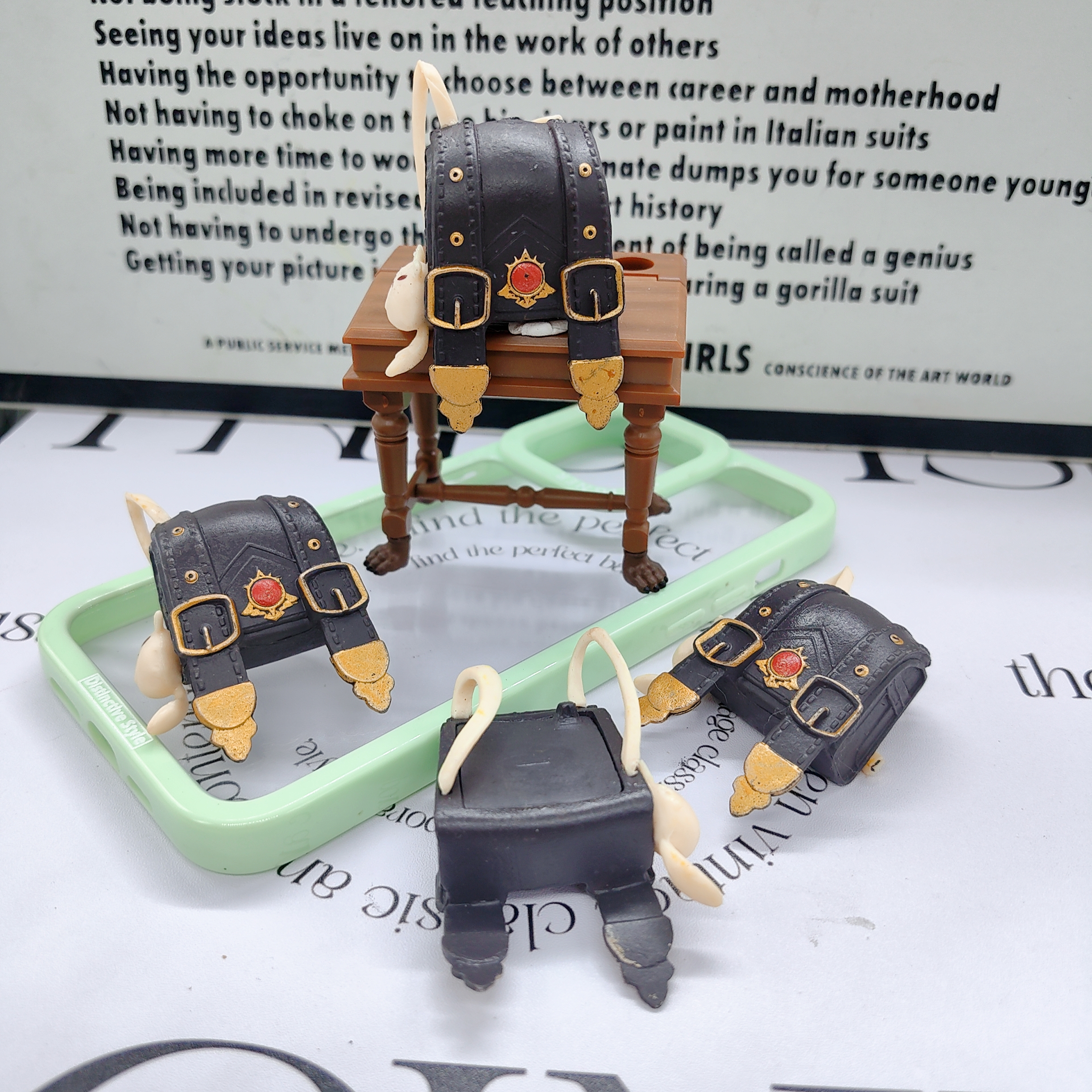 散货 质感很好的小书包 DIY奶油胶滴胶配件 微景观场景摆件