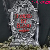 Halloween decorations: Foam tombstones, bars, haunted houses, terrifying venues, large skull tombstone ornaments, skeleton props thumbnail 7