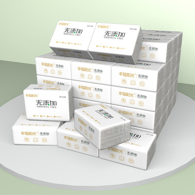 幸福阳光无添加系列3层抽取式面纸120抽24包纸巾纸(箱装)可谈