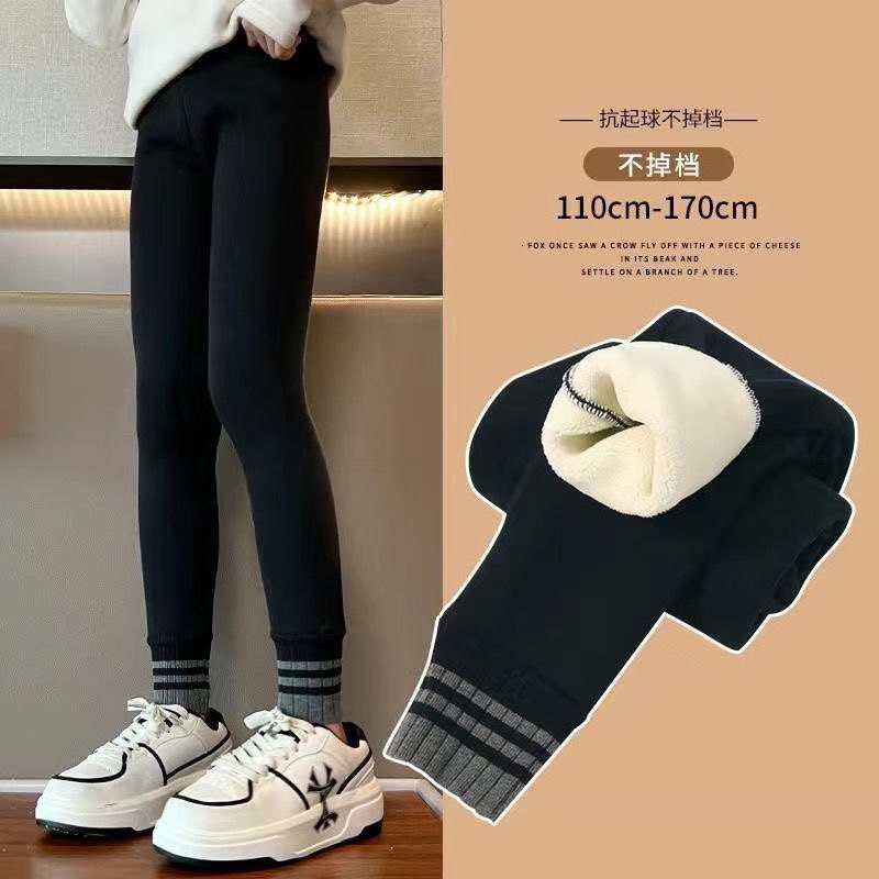 奥粒绒一体绒女童打底裤冬季加绒加厚儿童款弹力裤子女孩秋冬长裤