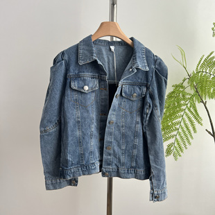 30A秋季新品女中大童牛仔外套秋装口袋牛仔夹克学生上衣120-170