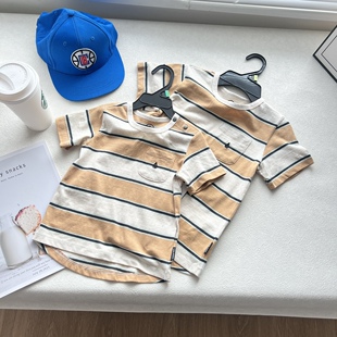 新品小童童装条纹 高级感儿童质男童幼童短袖T恤 70-130