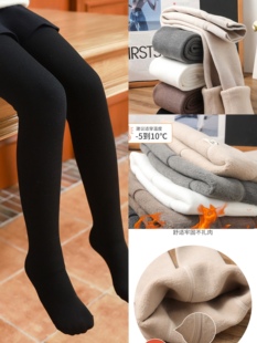 一条过冬 女童打底裤加绒厚秋冬保暖一体裤质竖条纹儿童连裤袜