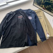 出口 170 130 男童男孩中大童初中青少年欧美圆领上衣T恤长袖 t恤