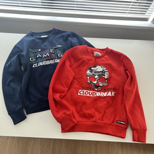 18A新款美式超酷外套抓绒运动大童 青少年卫衣加绒童装  130-170