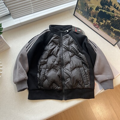 男女童青少年羽绒服 棒球中大童儿童亲子保暖羽绒服 外套120-170