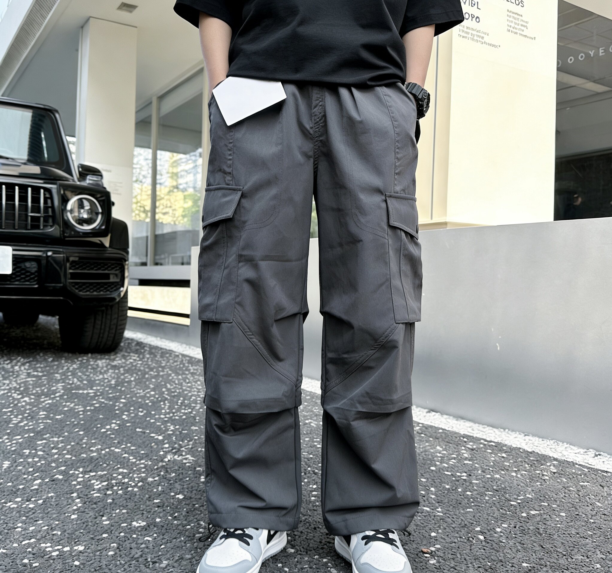 春季新款 多袋裤宽松中大童装儿童单层梭织长裤休闲裤子卫裤