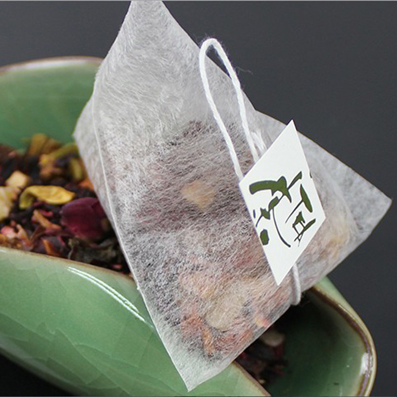 100个三角茶包袋玉米纤维一次性 泡茶花茶袋 中药咖啡滤袋长线