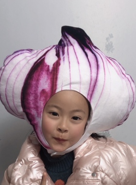 可爱少女心ins蔬菜玉米洋葱西兰花蘑菇茄子头套帽子表演沙雕道具