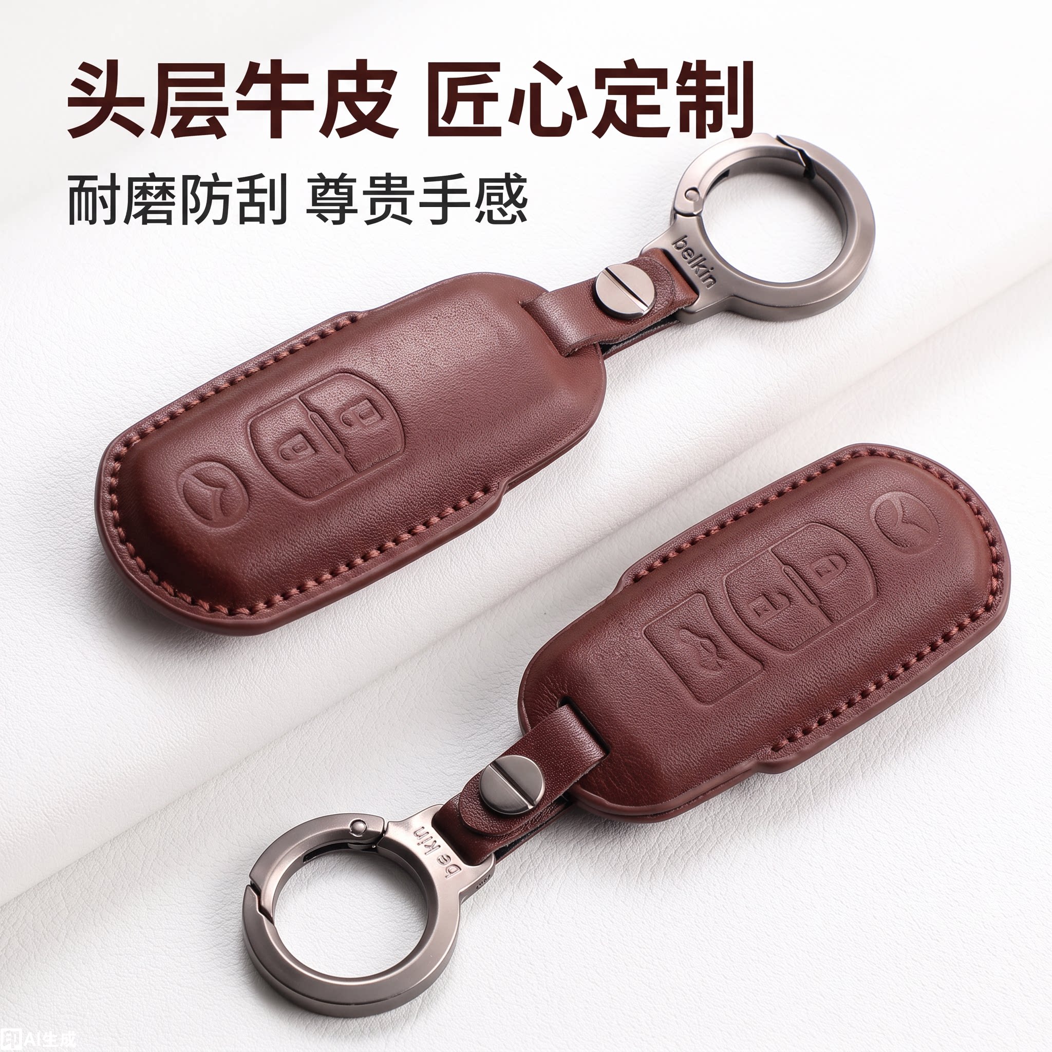 马自达专用真皮高档钥匙套图片
