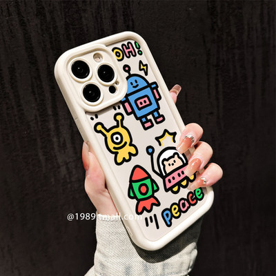 iPhone15p硅胶彩色机器人手机壳