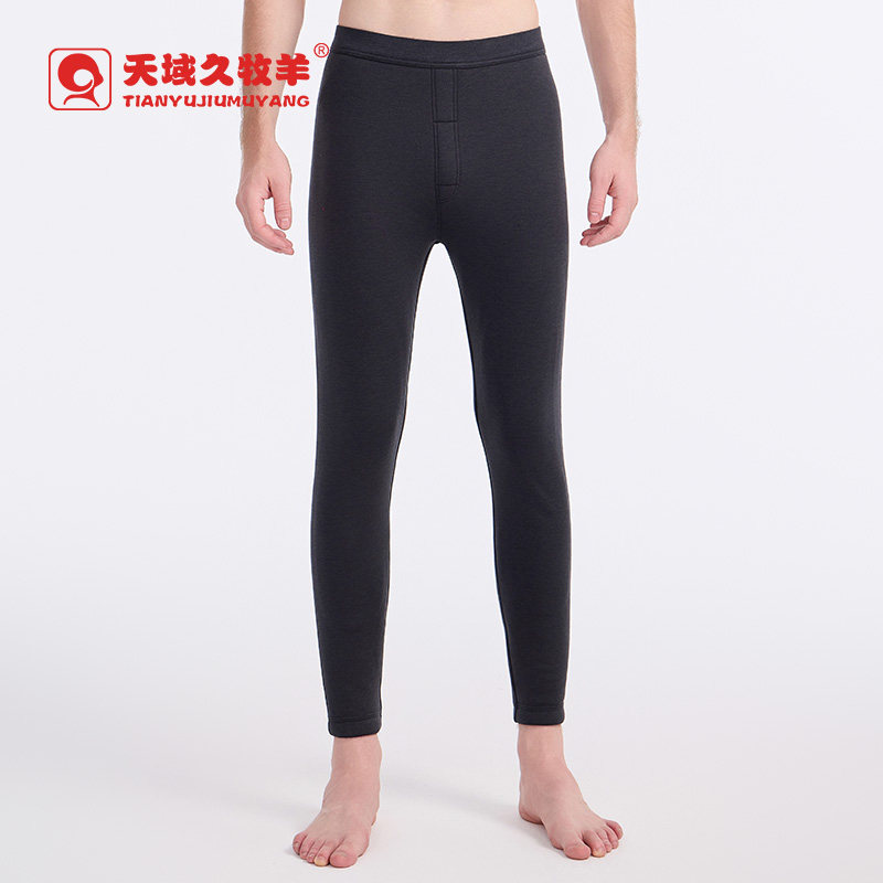 天域久牧羊久牧羊保暖裤男士加绒加厚冬季打底裤羊毛裤男N699