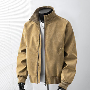 得物复古底特律休闲皮夹克飞行服皮衣男防外套26183特P60图片