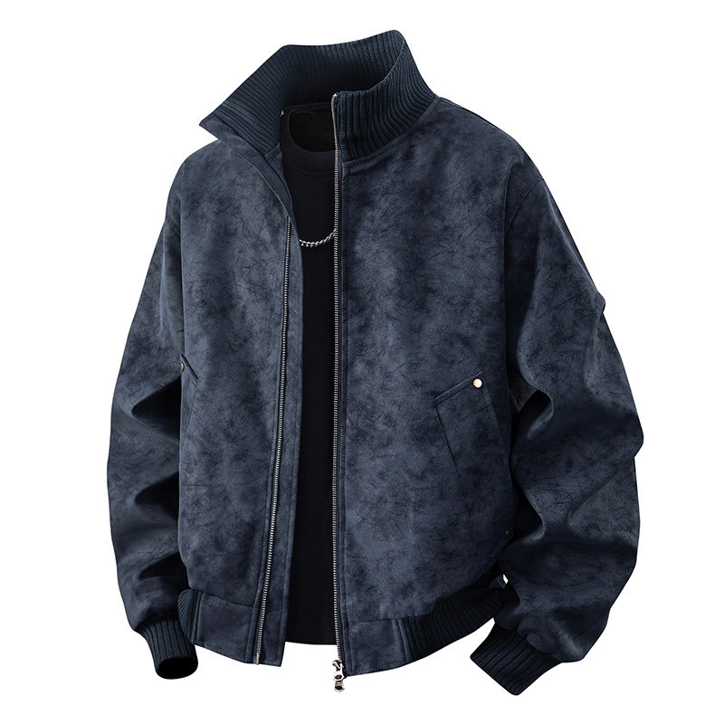 得物复古底特律休闲皮夹克飞行服皮衣男防外套2855特P60，男装夹克，电商A010