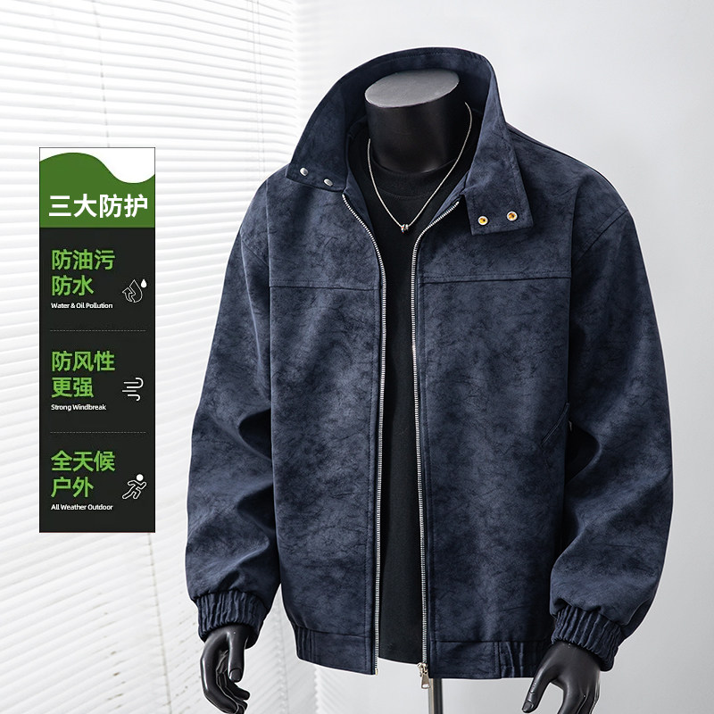 得物品质休闲皮夹克飞行服皮衣男防外套730特P58,男装夹克,电商A010
