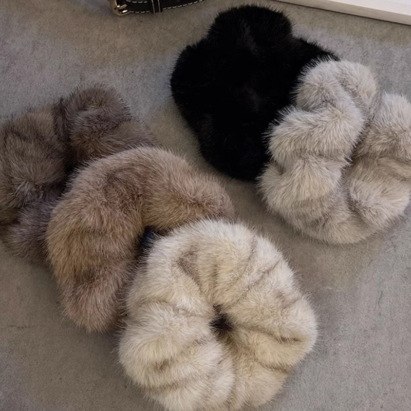 秋冬毛绒发绳丸子头大肠发圈头饰橡皮筋女扎头高弹力耐用皮套头绳