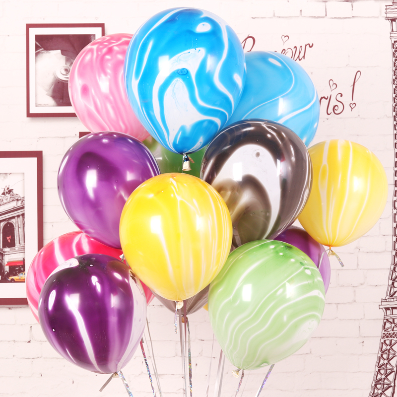 玛瑙气球10寸彩云气球12寸创意气球儿童生日派对婚房婚庆布置装饰