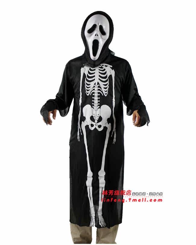 林芳 260g化妆舞会服饰万圣节服装衣服道具 排骨鬼衣服 魔鬼 服装