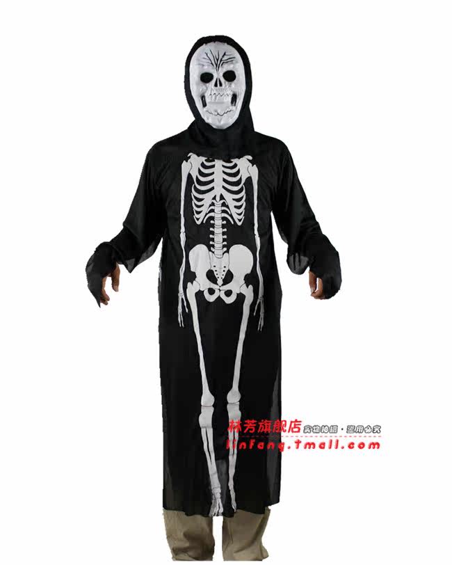 林芳 260g化妆舞会服饰万圣节服装衣服道具 排骨鬼衣服 魔鬼 服装
