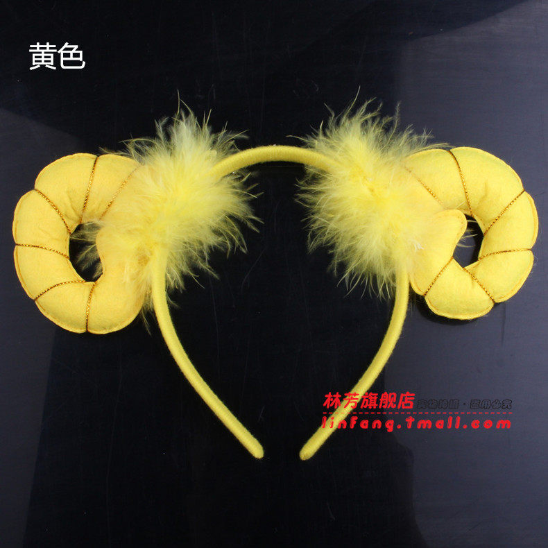 林芳40g六一儿童节动物头箍头饰发箍聚会亮片绵羊山羊角发箍头箍