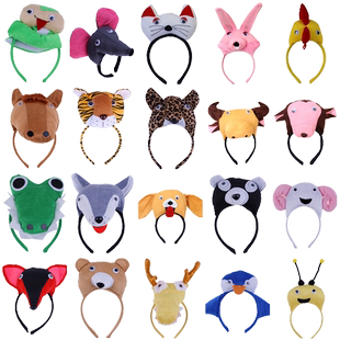 卡通立体动物头饰小鸭子小鸡头饰道具头箍发箍发卡