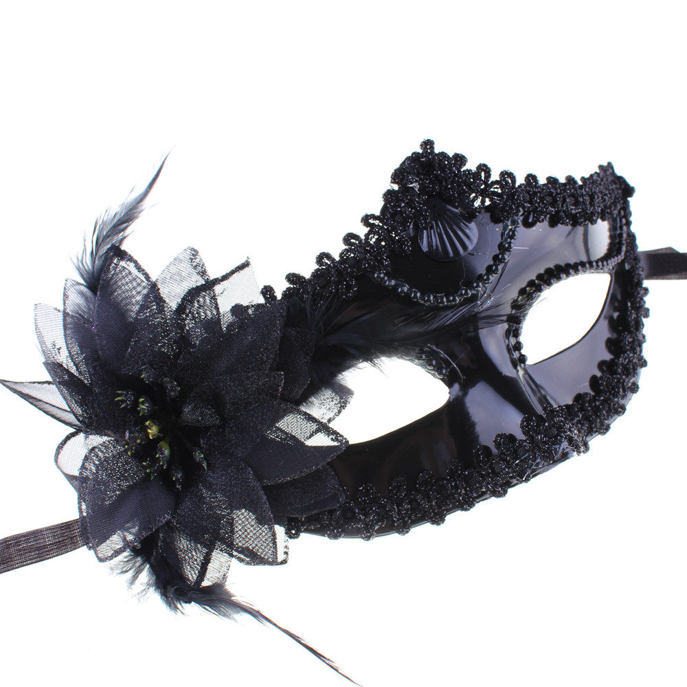 林芳 30g舞会表演面具，彩绘面具，威尼斯面具，贝壳侧羽毛面具