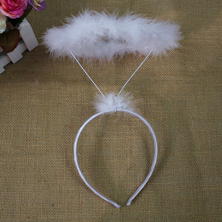 林芳25g六一万圣节装扮派对表演用品儿童头饰发箍-天使带翅膀头箍