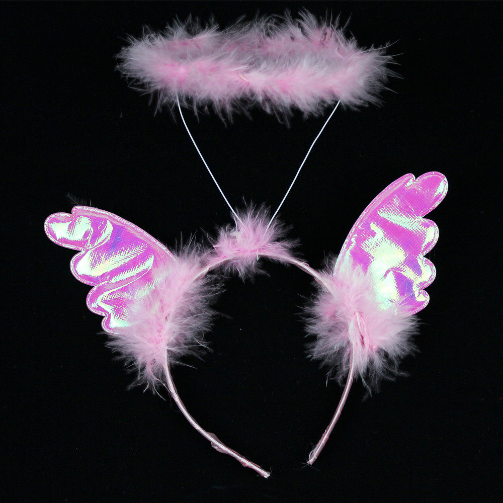 林芳25g六一万圣节装扮派对表演用品儿童头饰发箍-天使带翅膀头箍