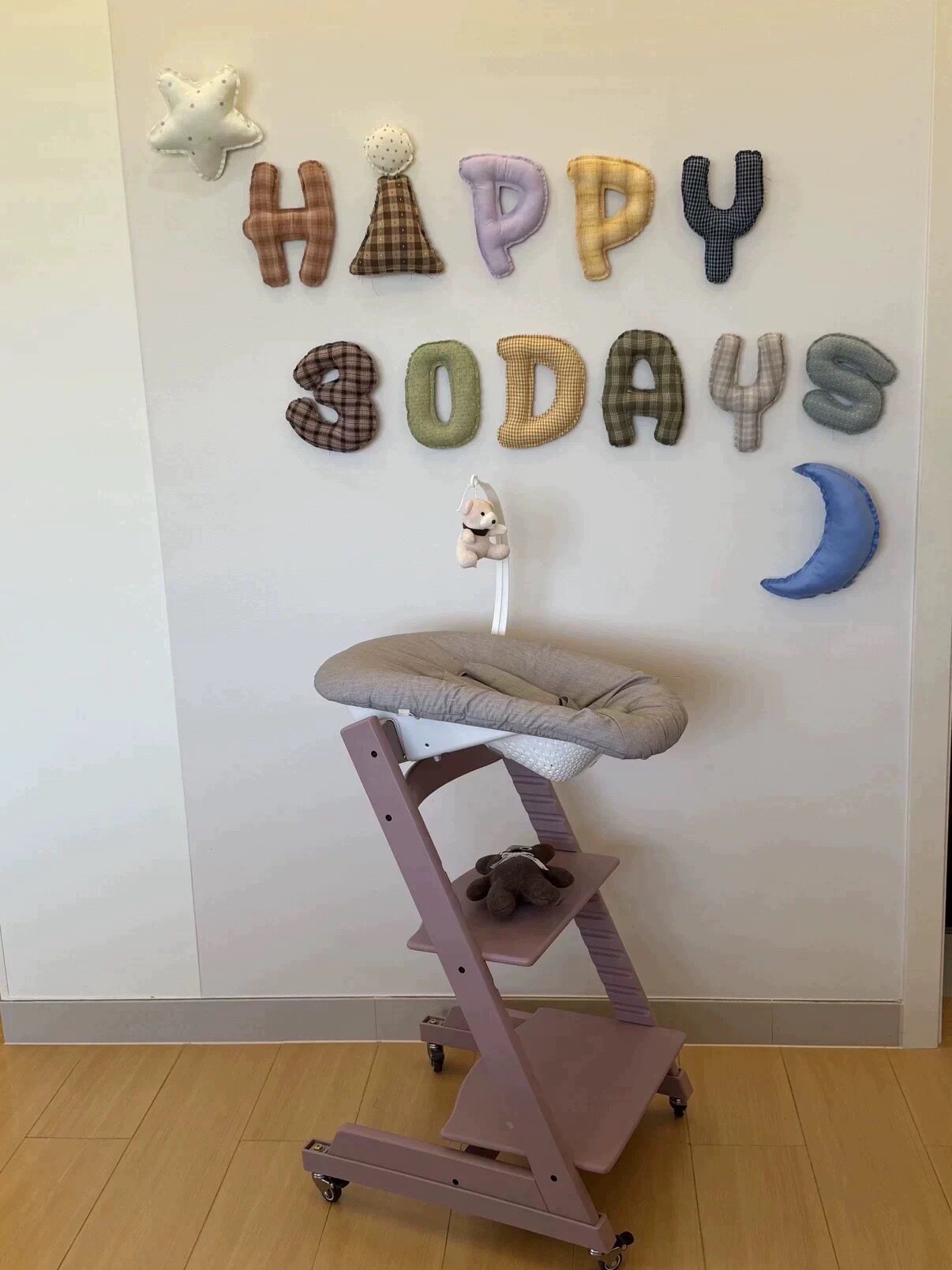 英文生日字母布艺装饰男女宝宝周节庆布艺用品