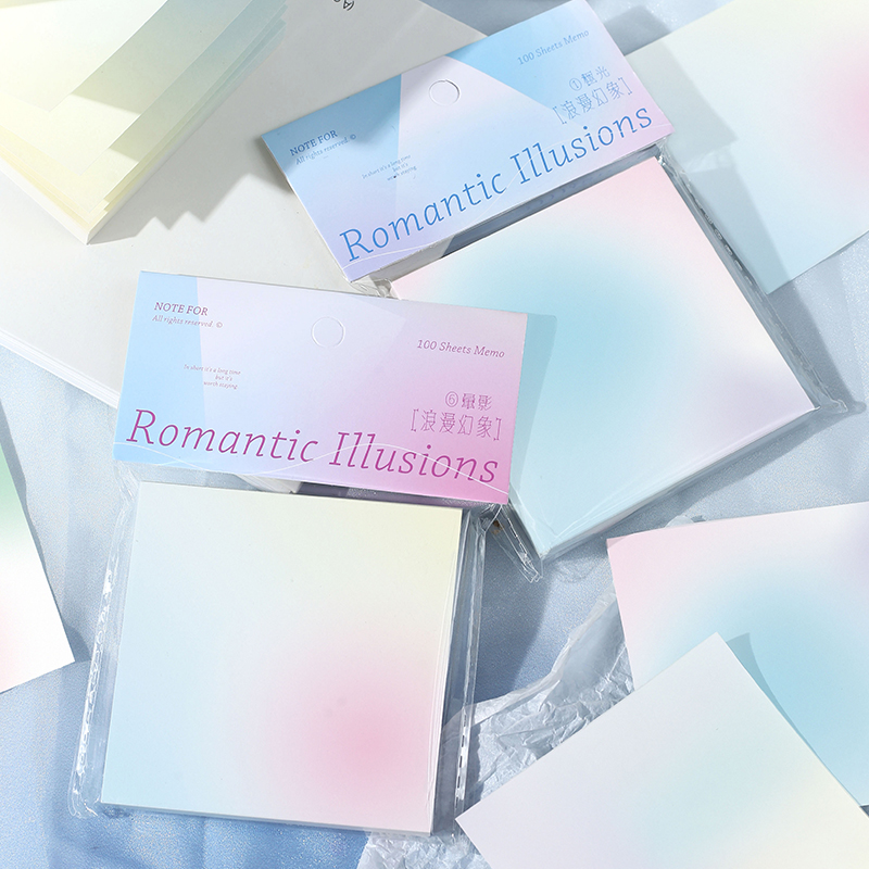 100张便签浪漫幻象彩虹色便利贴