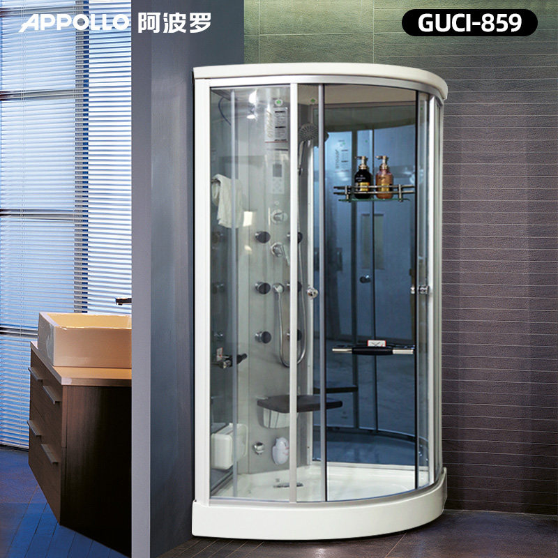 appollo阿波罗淋浴房卫浴家用整体弧扇形封闭式干湿香薰蒸汽房859