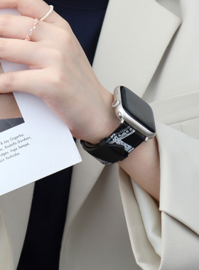 适用apple watch9表带iwatch8苹果手表带S7软真皮潮iwatch6//4/3代女男49/45mm7代series潮新运动透气41mm44