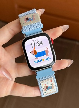 磁吸扣编织尼龙腕带适用华为watchfit4prowatch替换带FIT4fit4运动创意手表带fit3高级替换新款透气手表专用