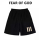 ESSENTIALS潮牌植绒三条杠短裤 FOG宽松休闲五分裤 男夏季 高街美式